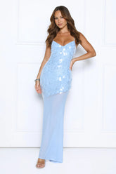 Diamonds At Dusk Sequin Maxi Dress Blue